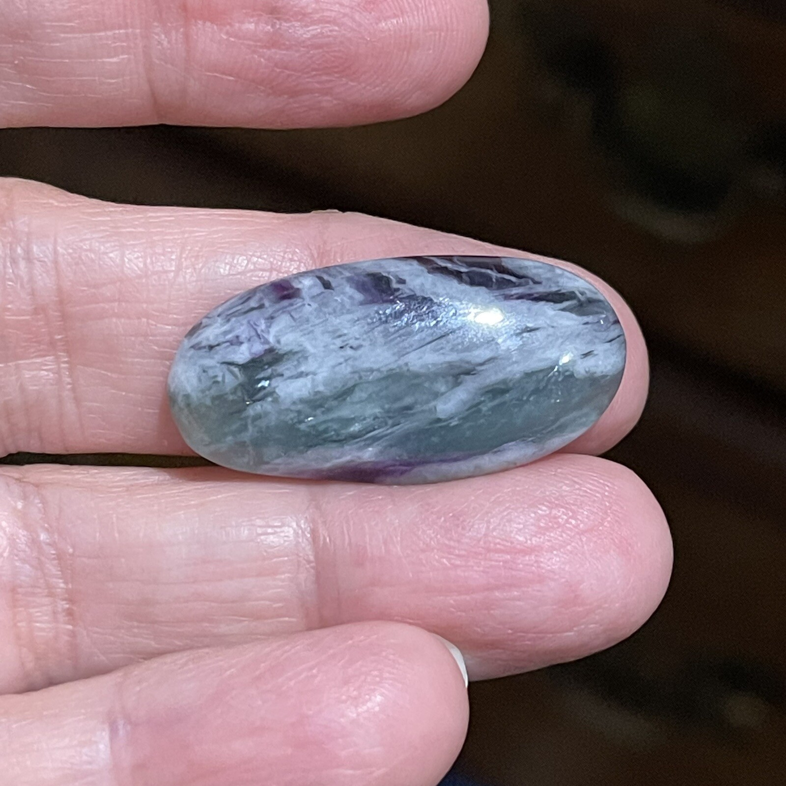 31×15.4×5.3mm Green Purple Turkish Oval Kammererite Cabochon Loose Gemstone