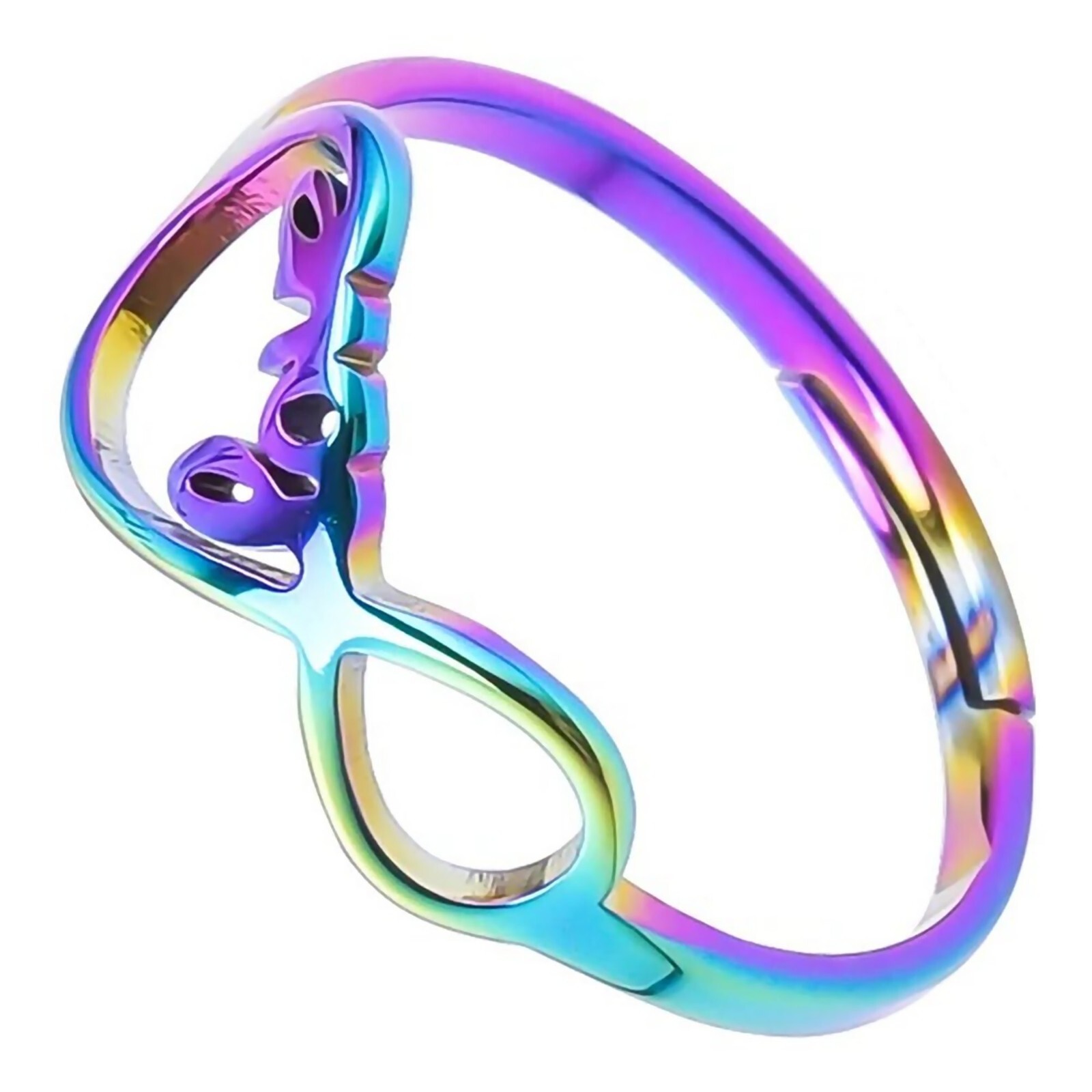 Infinite Love Ring Rainbow Stainless Steel Infinity Anniversary Promise Band