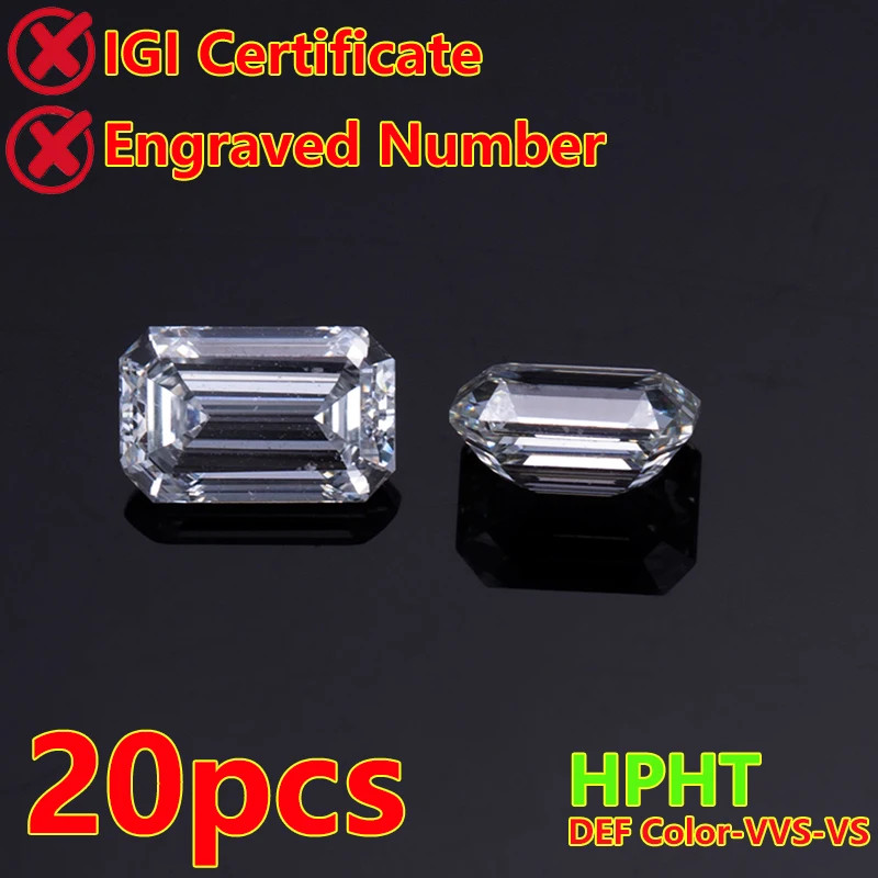 [CVD/HPHT Radiant Emerald] Wholesale 0.08-1ct Loose Lab Diamond Melee DEF VVS-VS