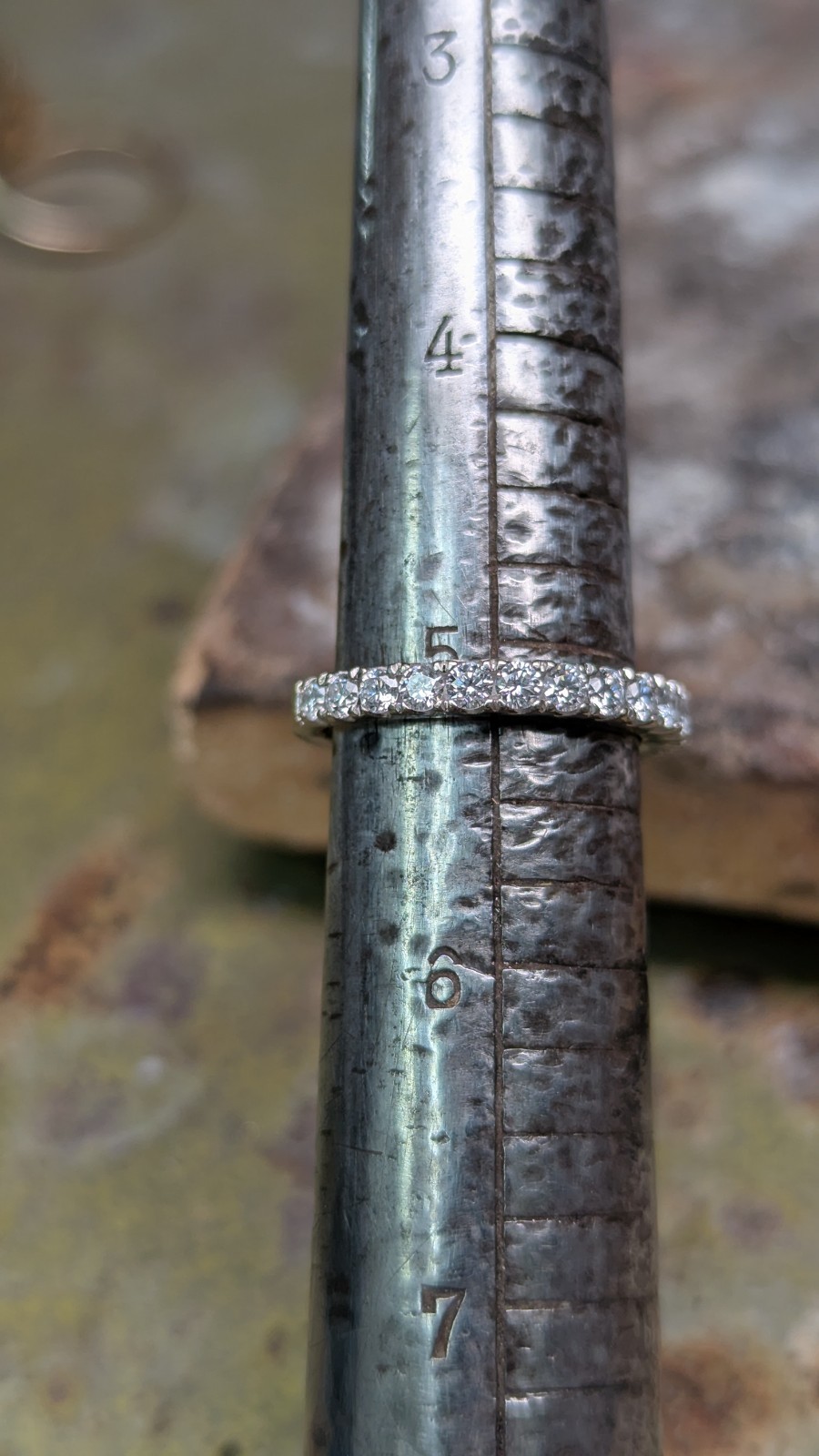 14k White Gold 1/2 ctw Sz 5 2.1mm Round LAB Diamond Stack Half Band 2.4mm