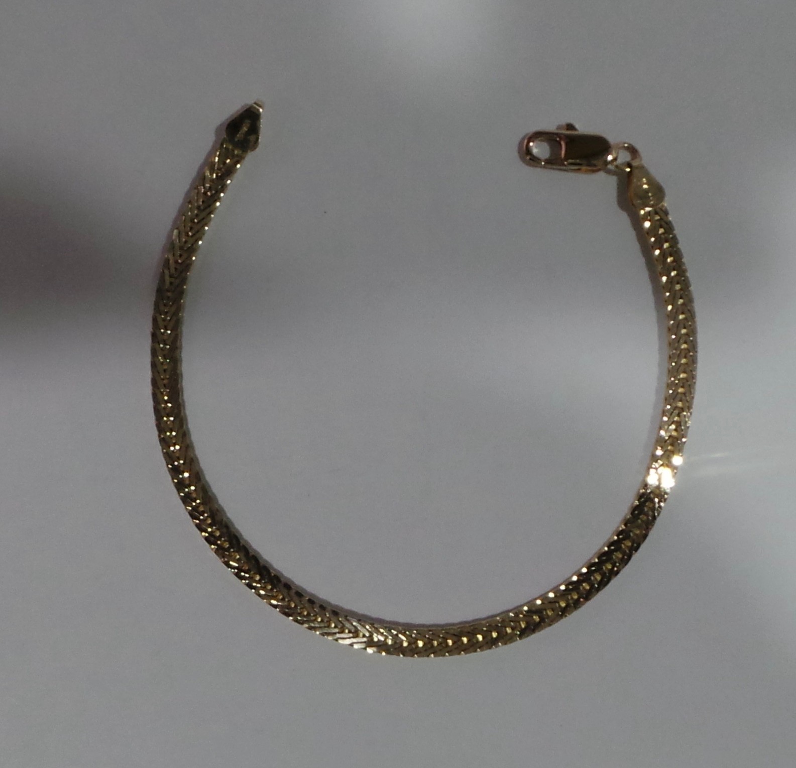 14k Yellow Gold 7″ Herringbone Link Bracelet 6.76 Grams 3.7mm