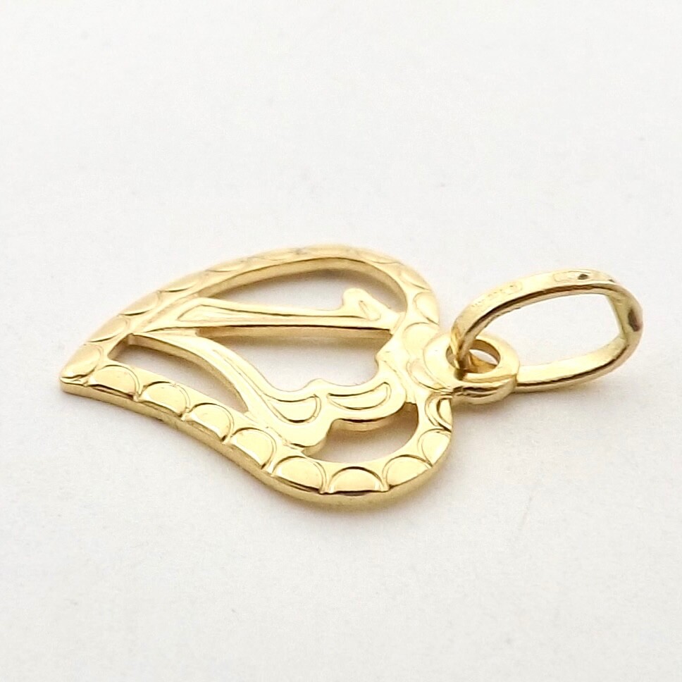 18k Gold Lucky 13 Number Thirteen Heart Charm Pendant Italy 750 New