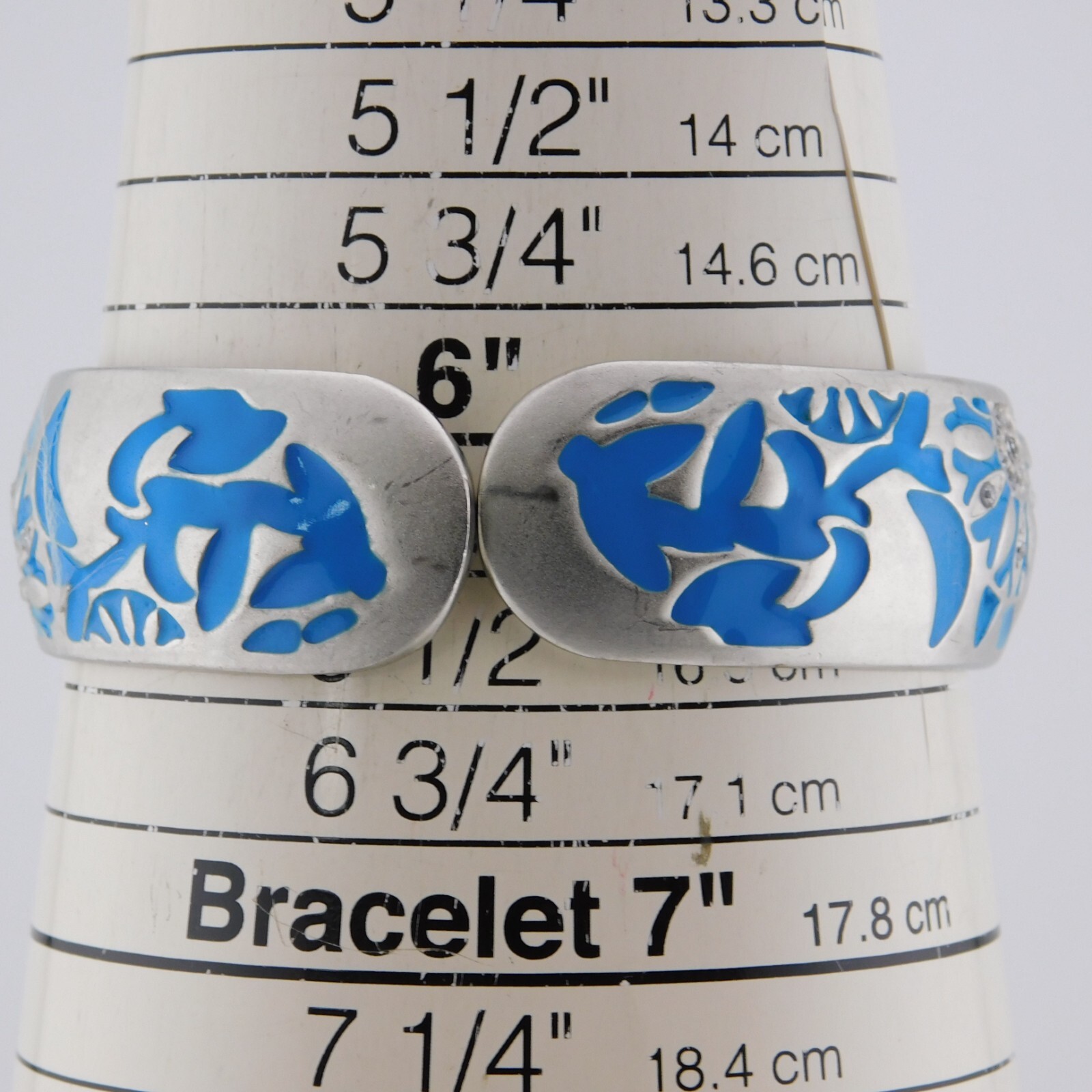 ACCUTIME WATCH CORP. Enameled Quartz Women’s Watch Sz. 6 1/4″ New Battery