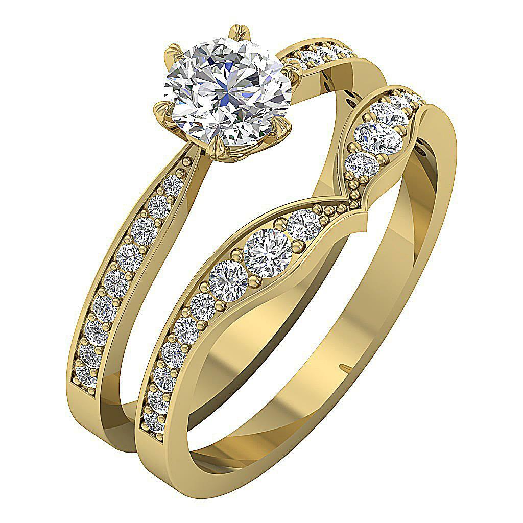 Bridal Engagement Wedding Ring I1 G 1.35 Carat Round Diamond 14K Gold 9.80MM