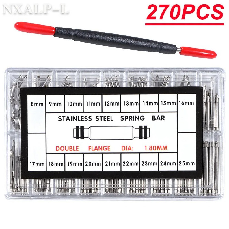 270/360pcs Stainless Steel Watch Spring Bars Strap Link Pin Repair Set – NEW