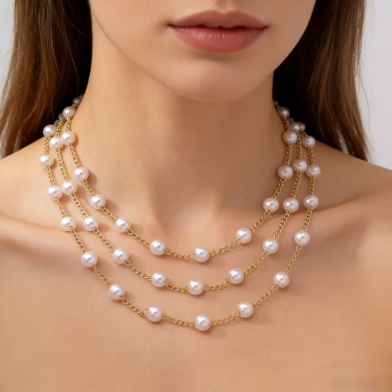 Renaissance Gothic-inspired 3 pcs Multi-Pearls Chain 3022