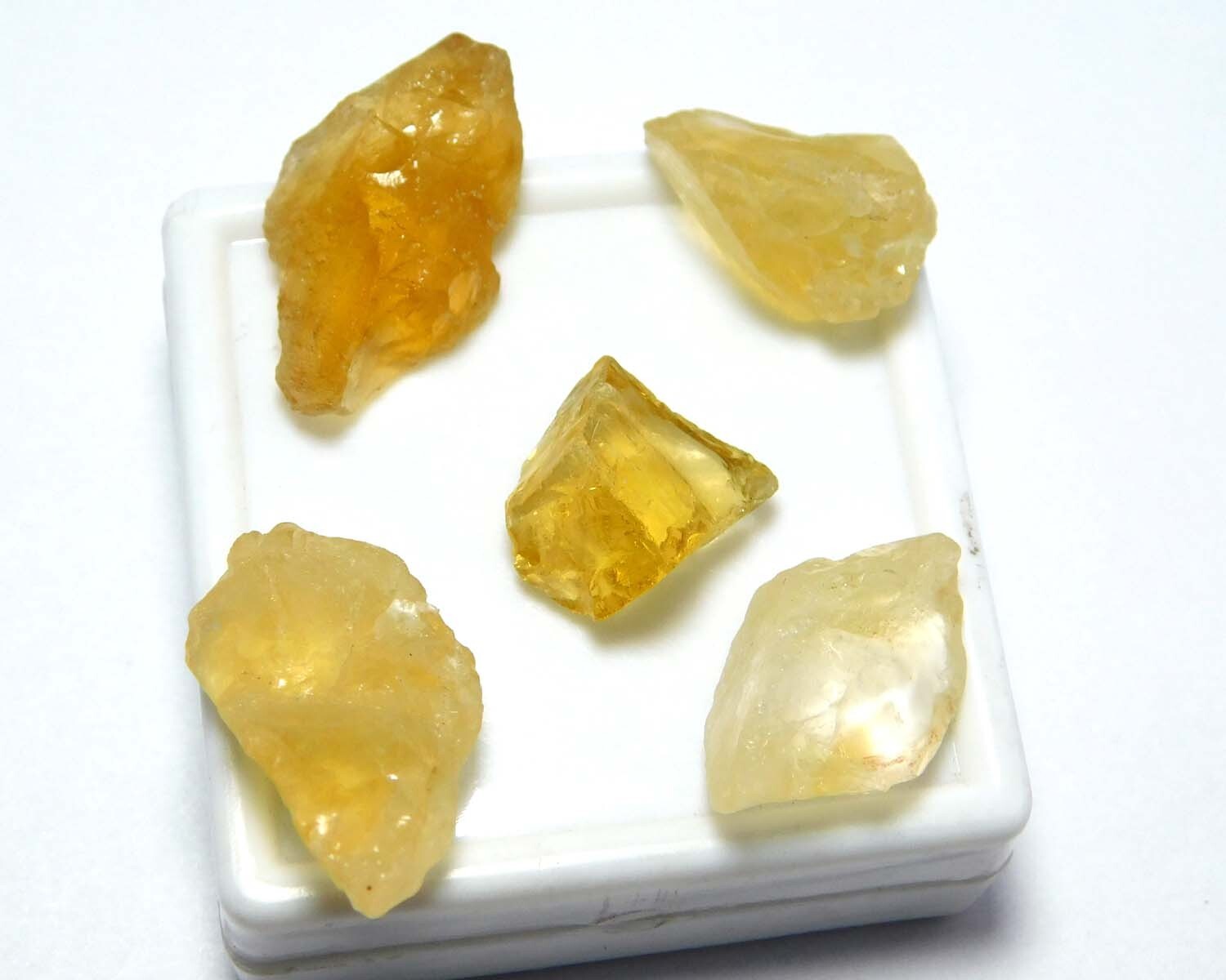 Yellow Citrine Rough Loose Gemstone 54.0 Carats 100% Natural 5 Pcs Lot.CR34.