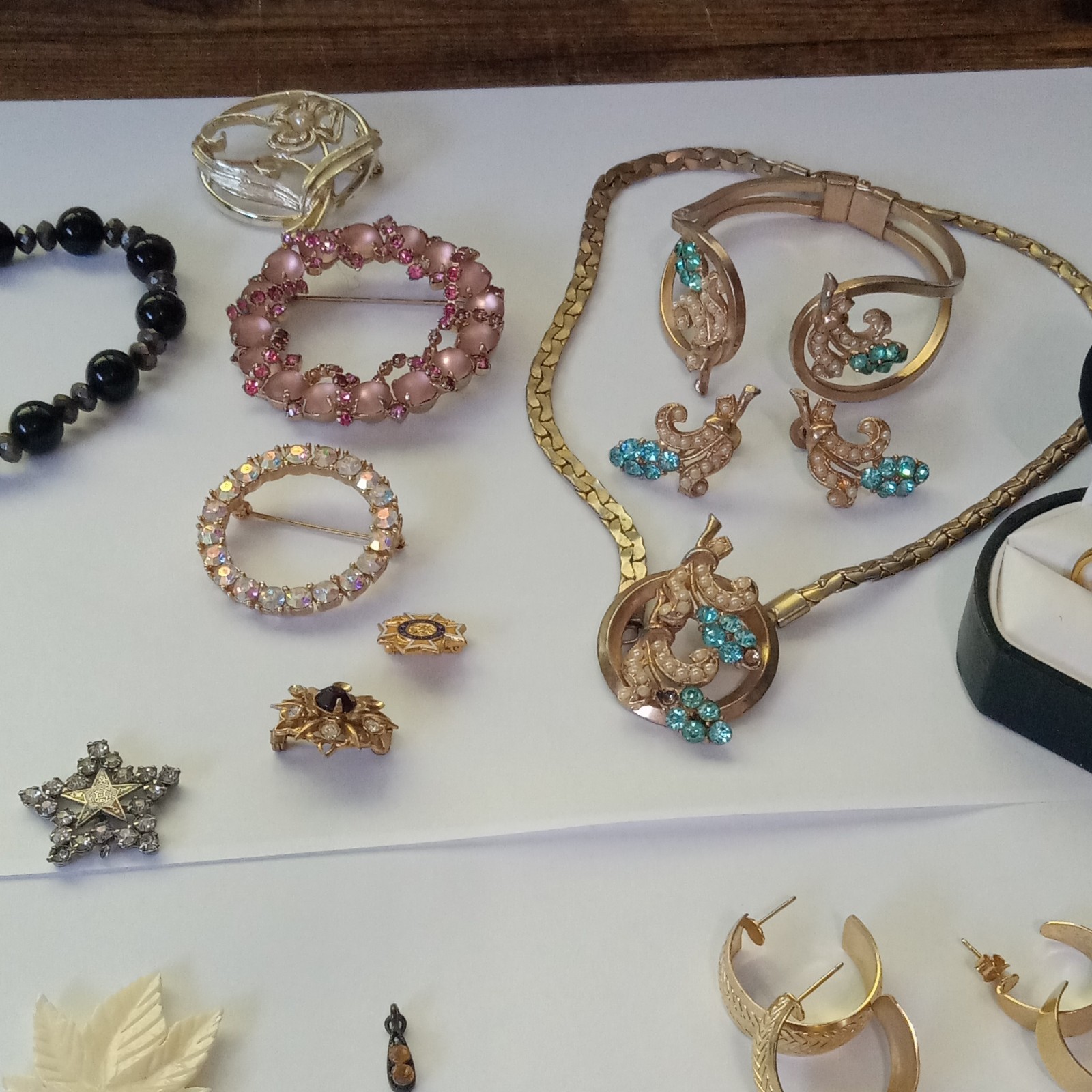 Vintage lot Of Jewelry Mixed Rings Earrings Bracelets CuffLinks Pins and more
