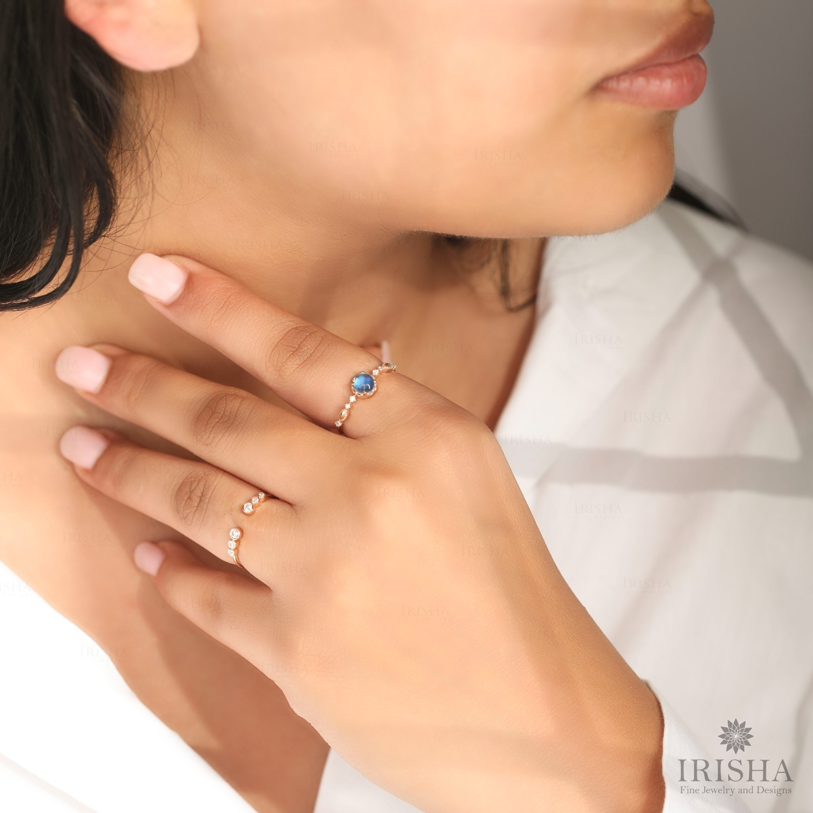 14K Gold Multi-Gemstone Option & Diamond Gift Ring Jewelry