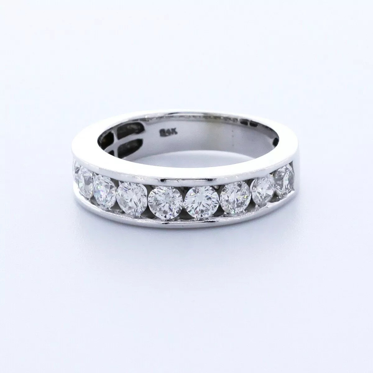 14K White Gold Classic Wedding Band Classic 2 CT Round Lab-Grown Diamond D VVS1