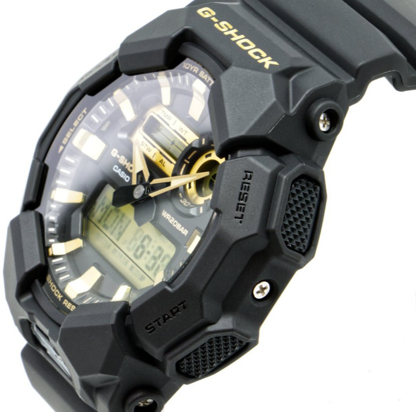 CASIO G-SHOCK GA-010GB-1A9JF Black and Gold Series Analog Digital Watch 51.9mm