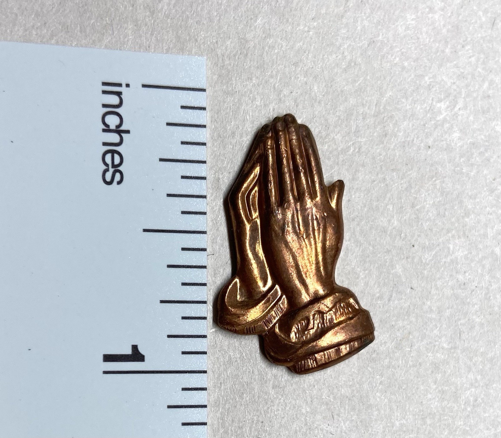 26 pcs. Raw Brass Stamping Finding- Praying Hands shape