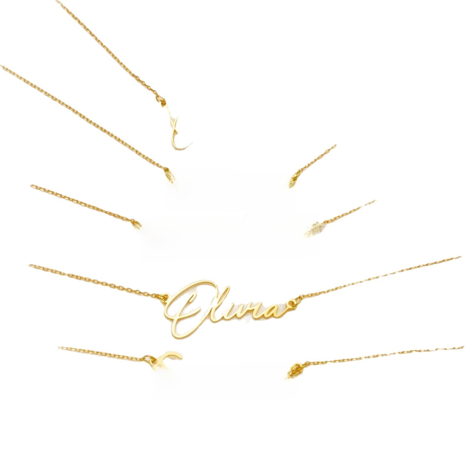 Personalized Name Necklace Custom Letter Pendant S925 Silver Gold Chain Gift for