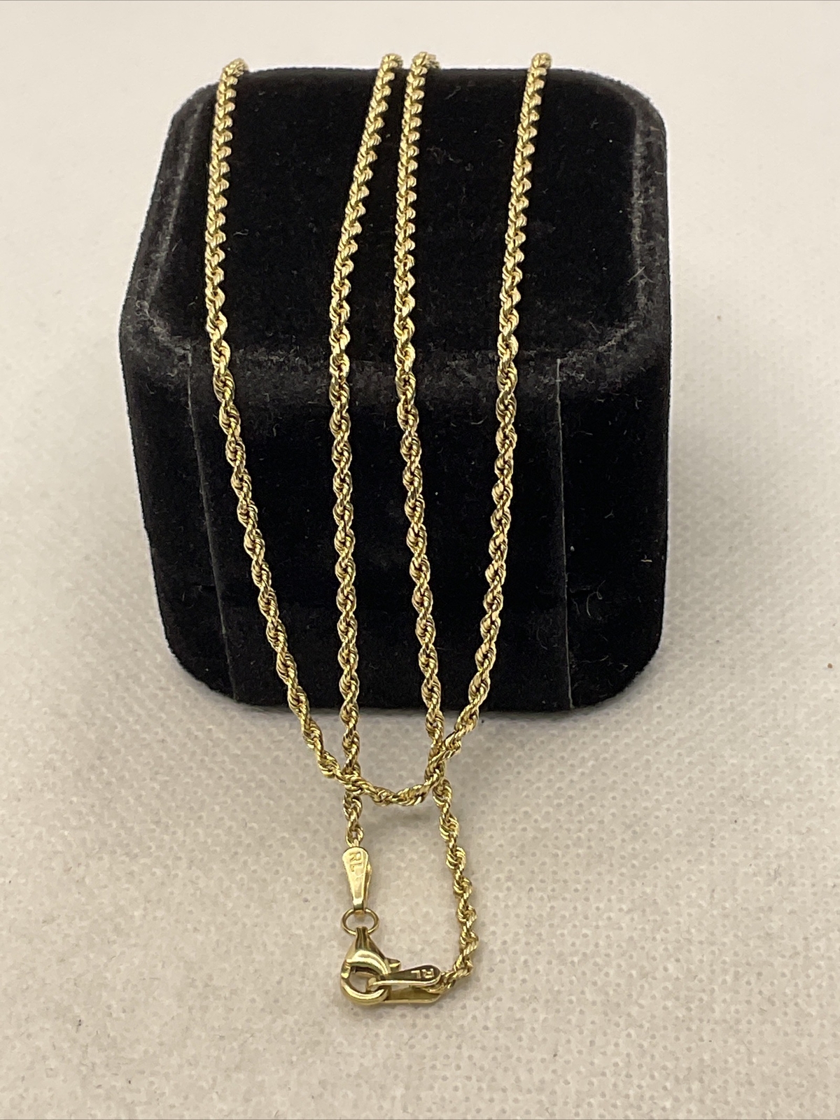 14K Yellow Gold Diamond Cut 1.7mm wide ROPE Chain Necklace 21.75” long 2.9gr.