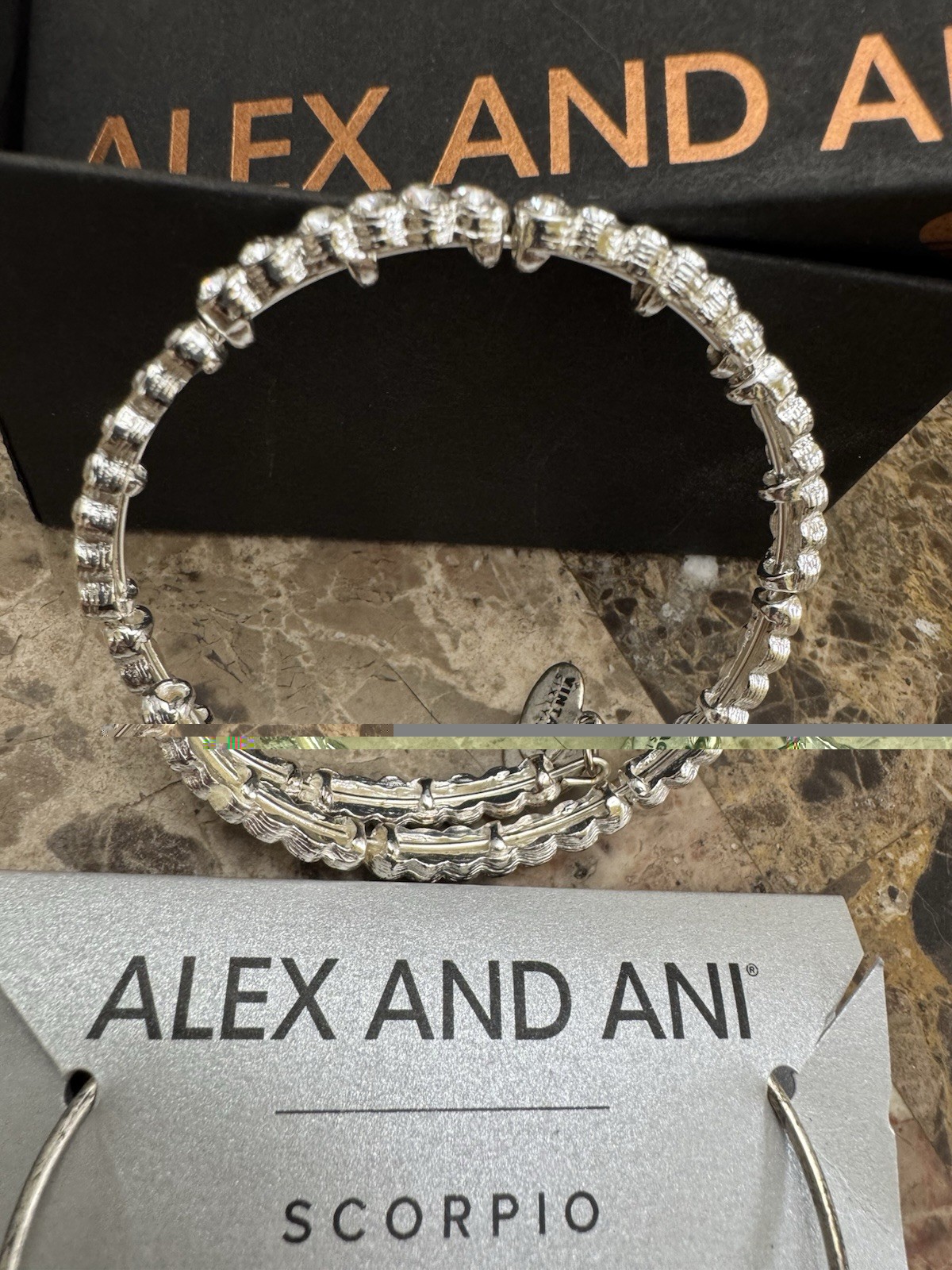 Alex And Ani Scorpio Bangle Bracelet 2 Piece Brand New Silver