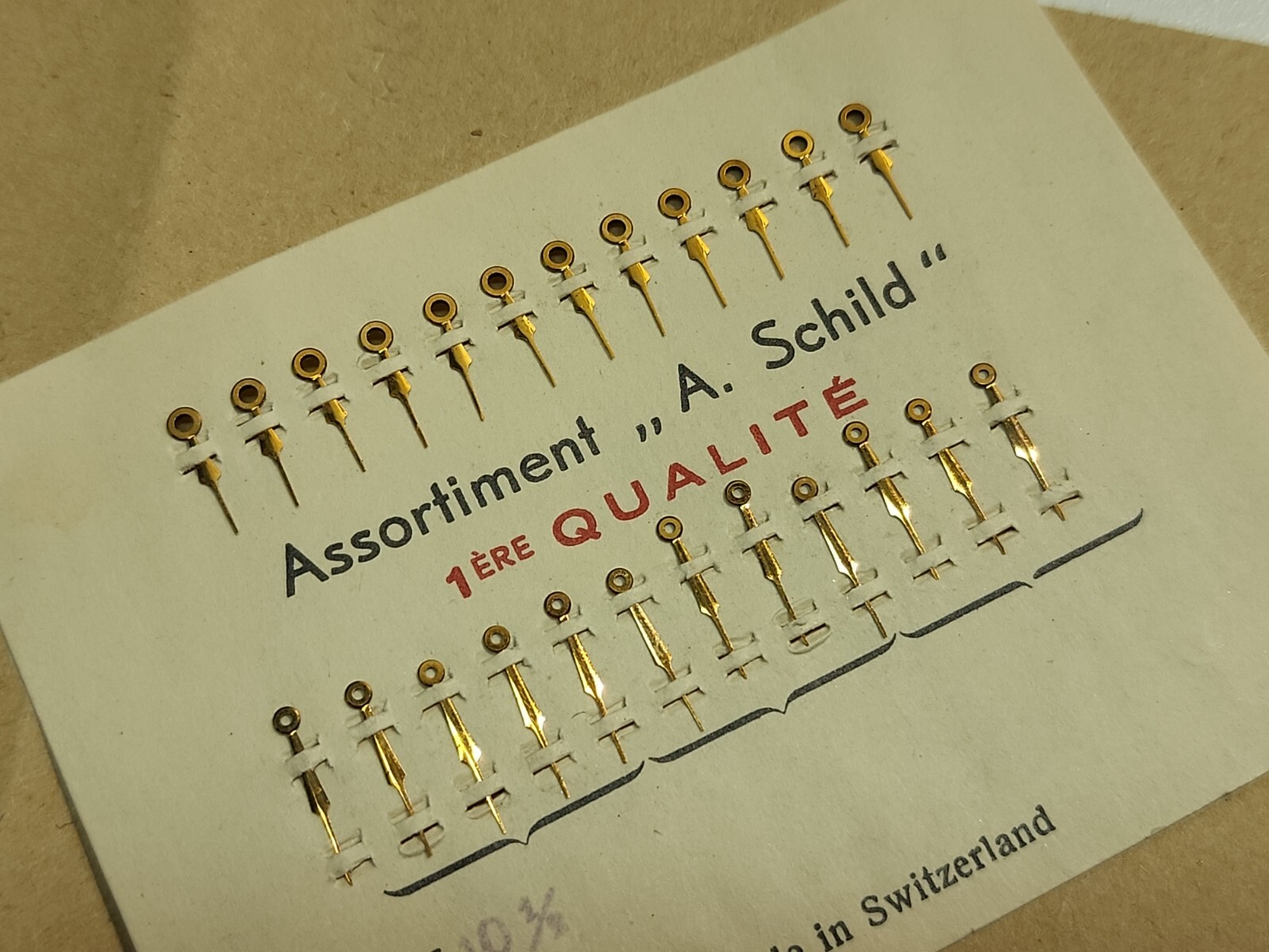 12 Sets Of Carded NOS 10-1/2 L Gilt Indies Hr/Min Hands 125/70