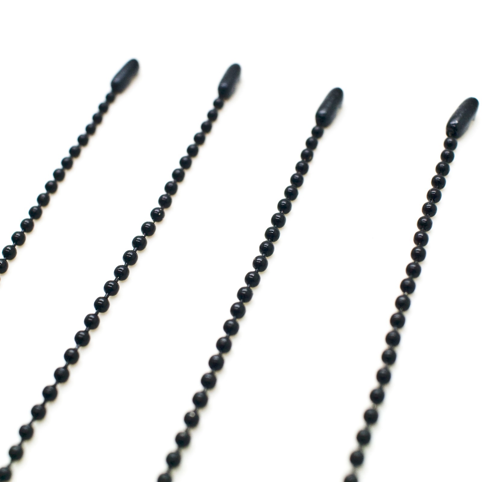 50 pc BLACK EPOXY 24″ BALL CHAIN NECKLACE 2.4MM BEADS #3 WITH FREE SHIP USA ONLY