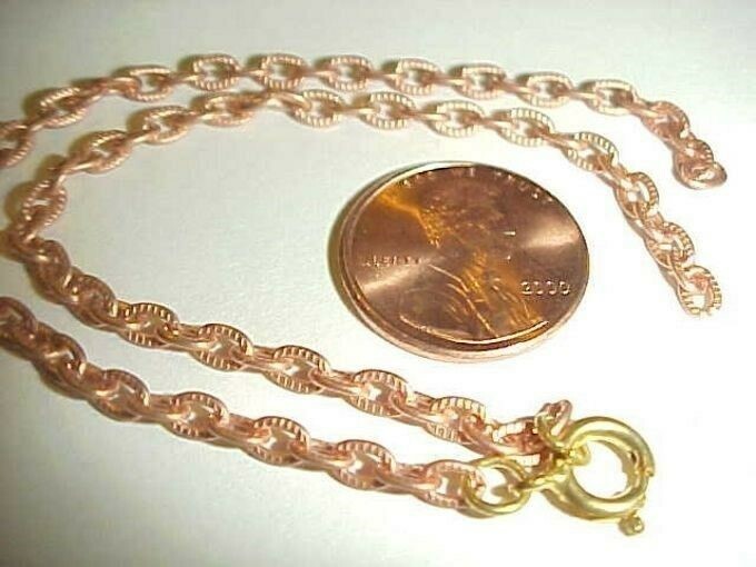 12 VINTAGE COPPER COATED STEEL SPLIT CHAIN 10.5″ SPRING RING SECTIONS N17