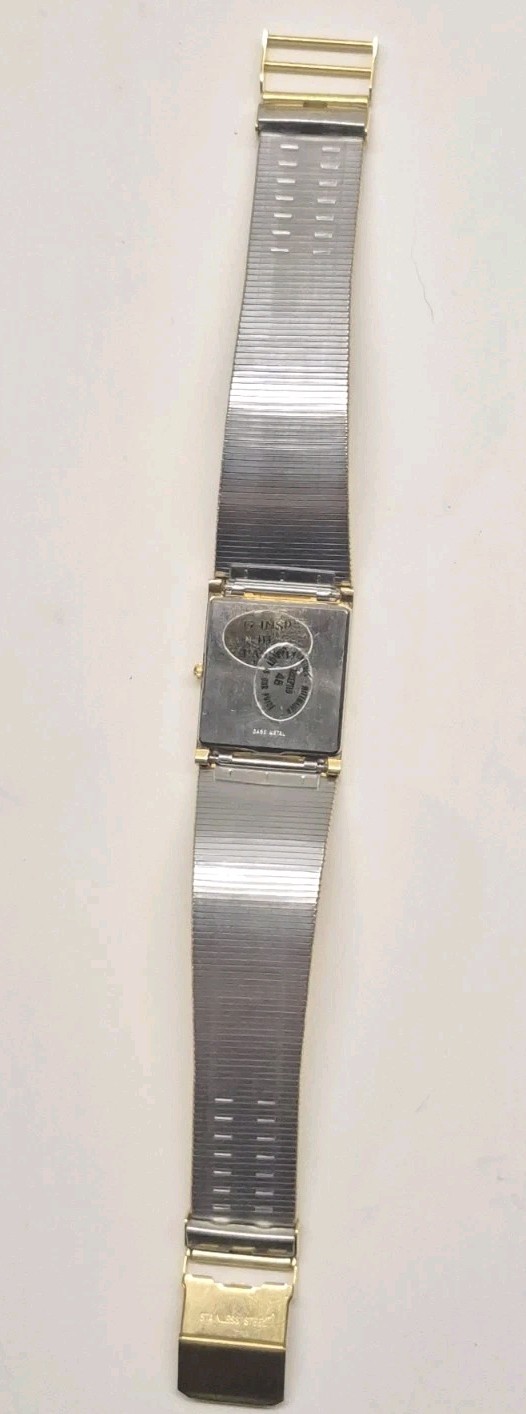 1980s Wittnauer QWR 25 x 31mm Tank Quartz Gold Tone Swiss Watch 9782 w/Box