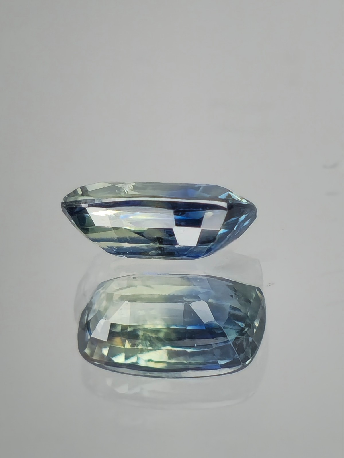 Australian Parti Sapphire 0.90 Tri Colour Teal Blue Yellow Vvs Rectangular Cut ✨