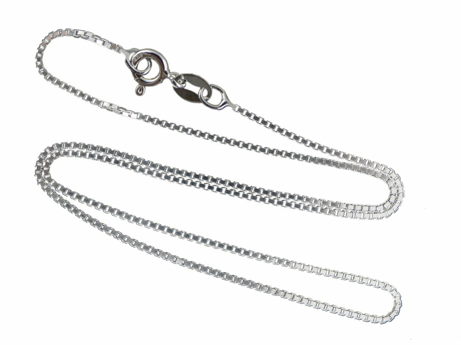 0.9mm Box Chain Necklace – 925 Sterling Silver – 16″ 18″ 20″ 22″ 24″ 30″ Italian