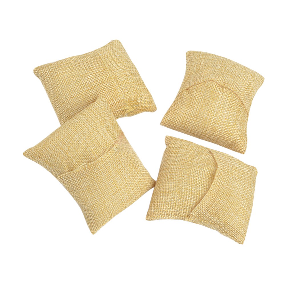 6Pcs Durable Jewelry Display Pillows Light Yellow Soft Bracelet Pillow Stand