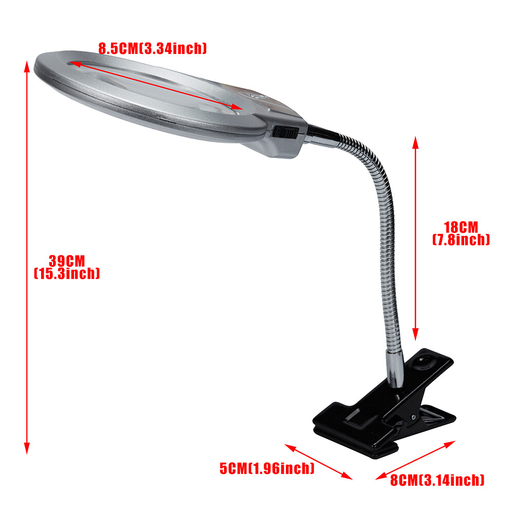Desk Table Clamp Mount Top Magnifier LED Light Magnifying Diamond Painting Tool