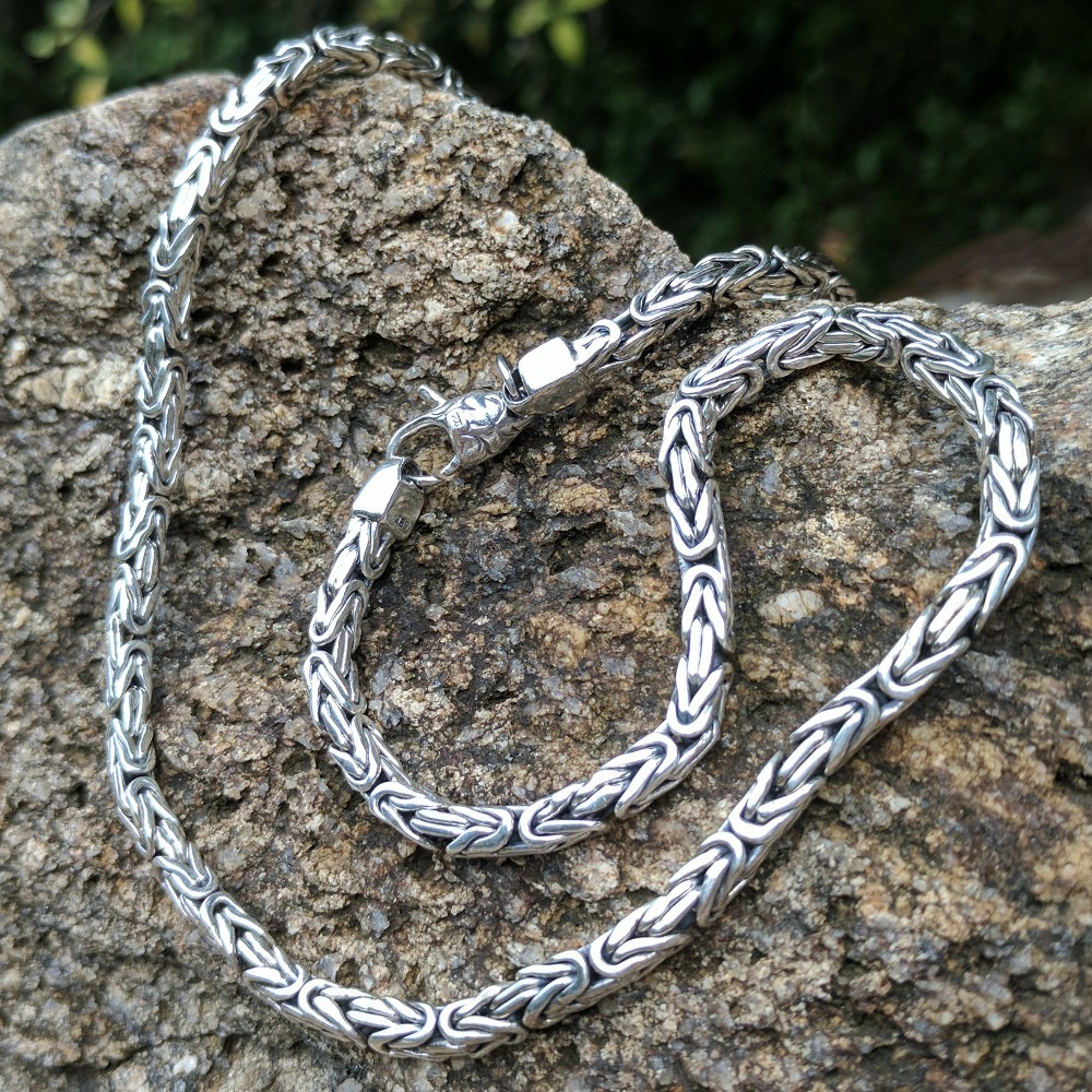 Byzantine chain in different thickness made of Solid 925 Sterling Silver.