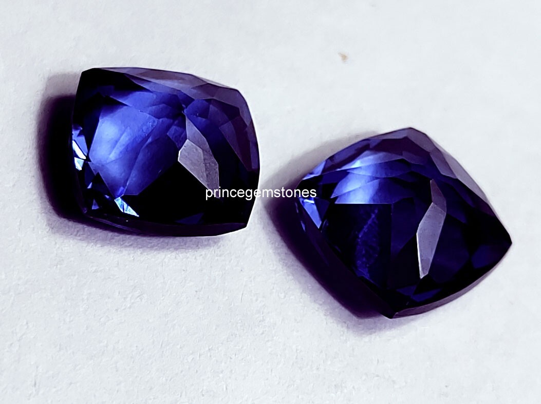 Natural Tanzanite Cushion Cut 16 Ct Pair Certified Loose Gemstone P051