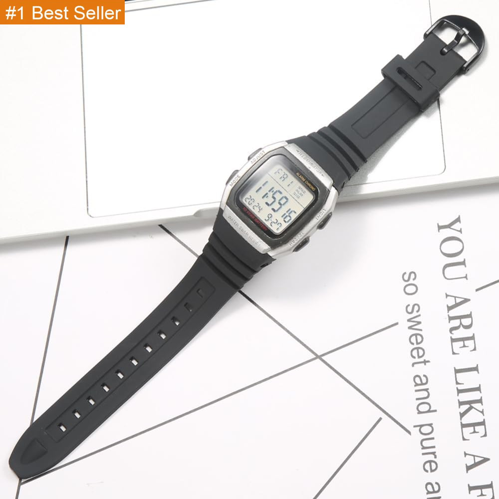 Replacement Watch Strap Band Compatible with Casio Men’S W-96H W96H-1BV Sport Wa