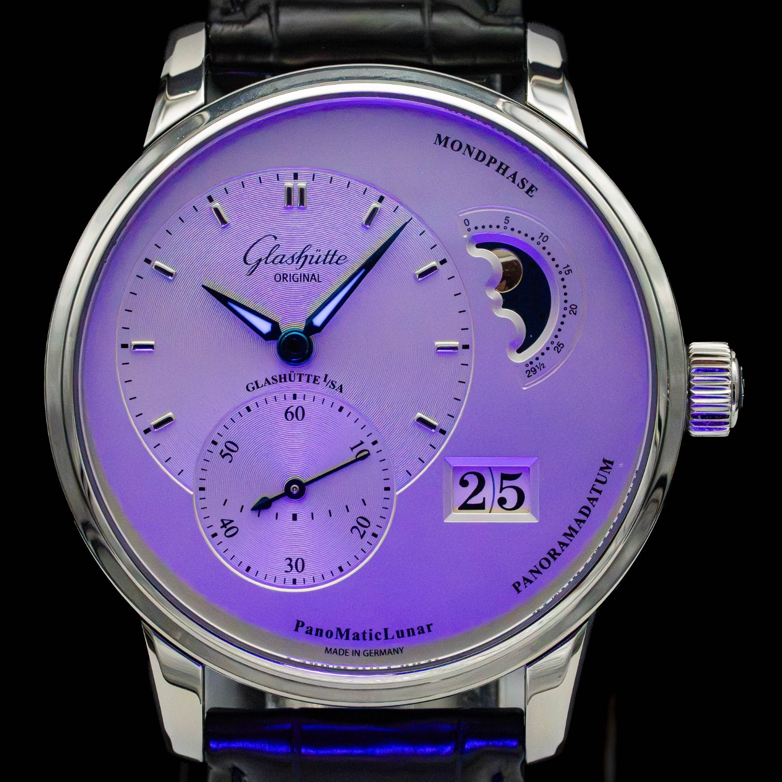 2024 Glashutte Original PanoMatic Lunar Silver 1-90-02-42-32-50 Full Set