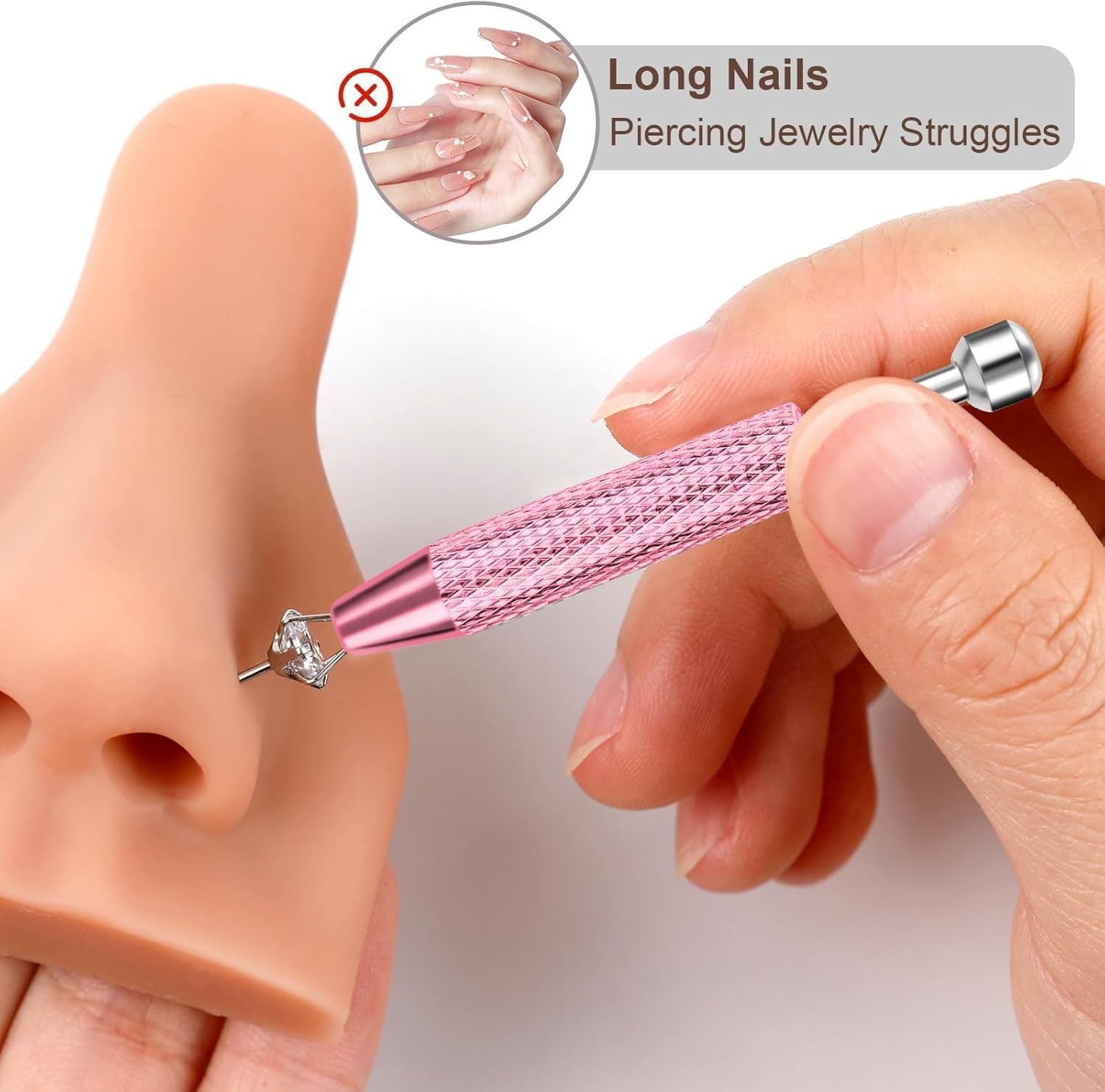 Multi-Use Piercing Grabber Tool – 2 Pcs Stainless Steel for Precision Jewelry