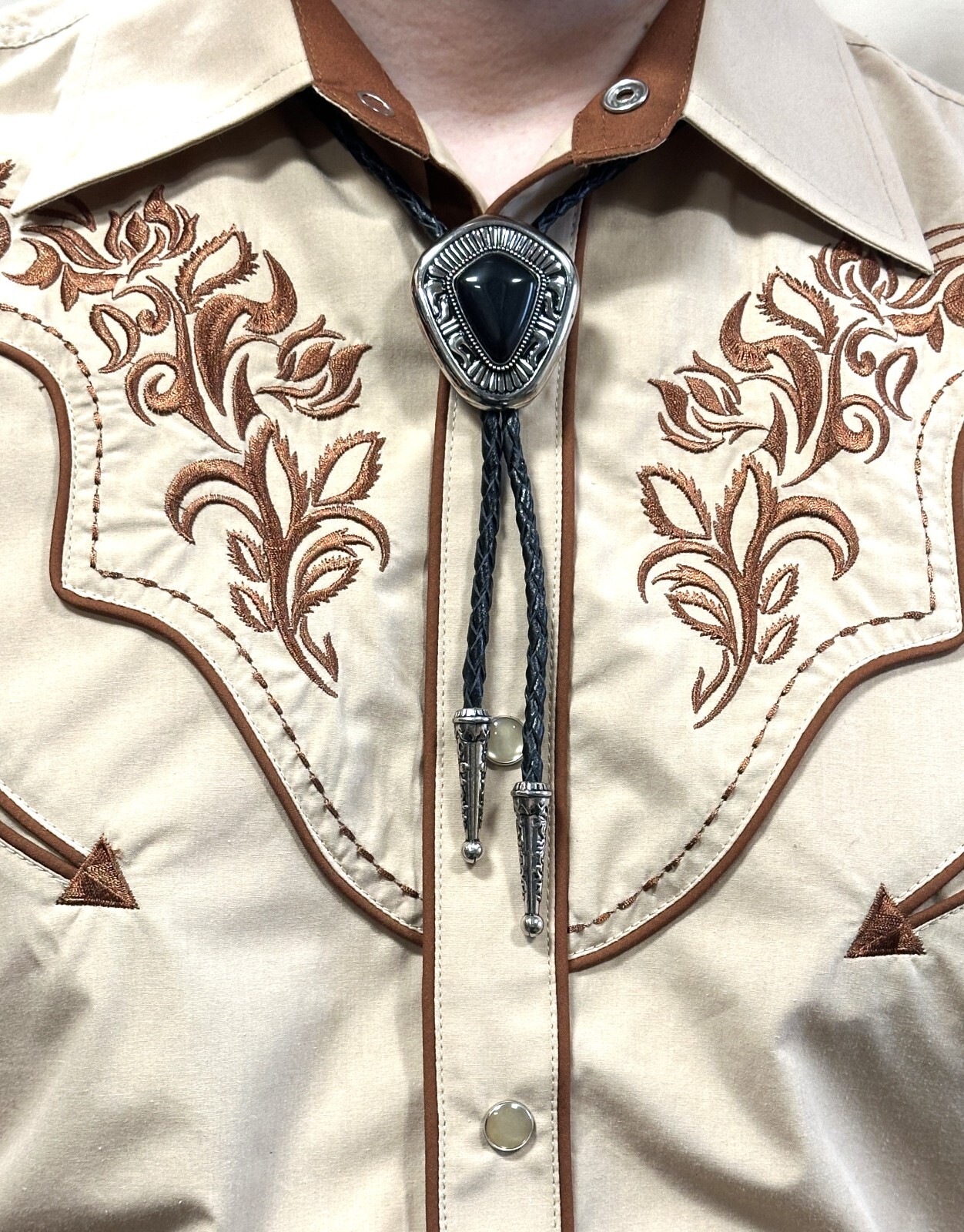 Bolo Tie Mens Wedding Necklace PU Leather Rope Western Cowboy Style
