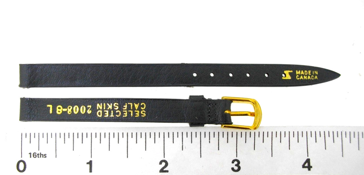 Watchband Stylecraft 8 mm Long Gray SELECTED CALF SKIN leather watch strap