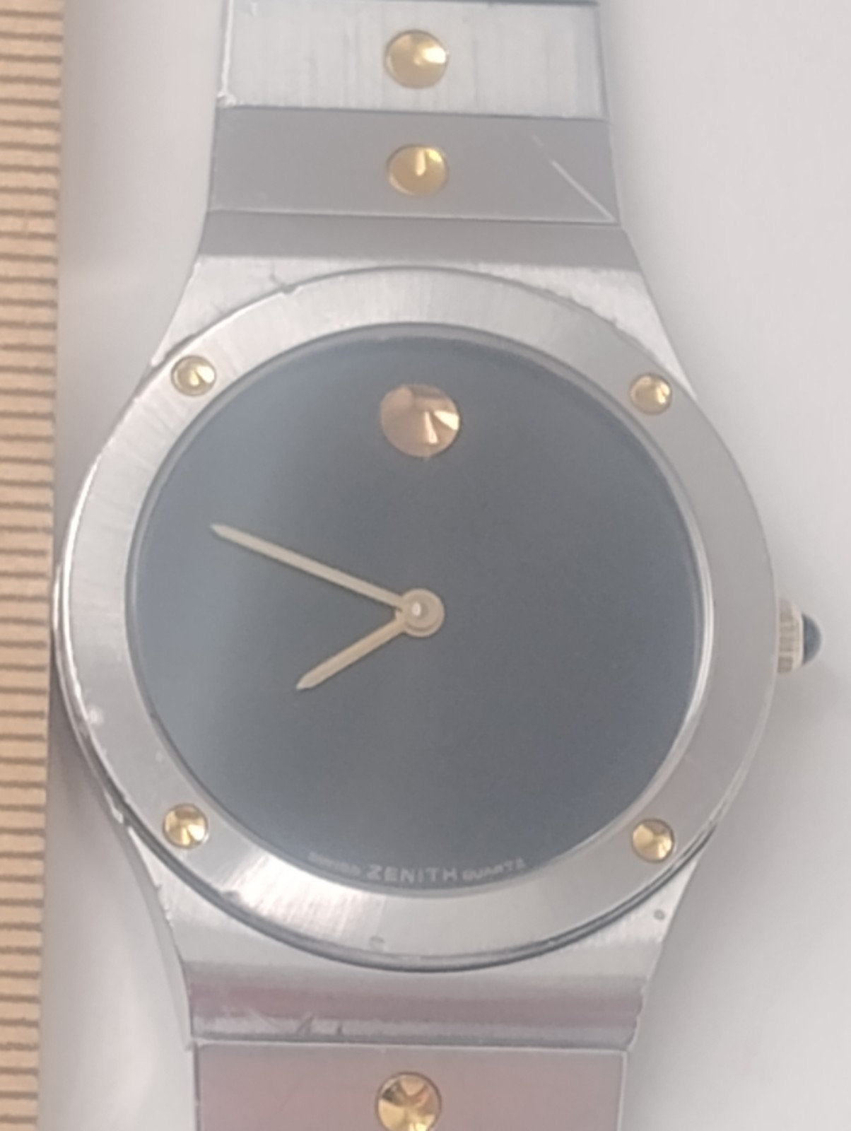 Rare Zenith Museum Pacific Wrist Watch 59.0020.114 Vintage 18k Gold & Steel 31mm