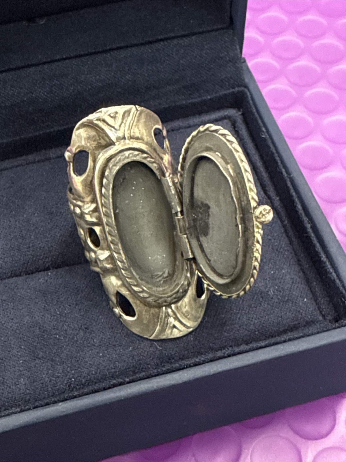 ❤️Vintage Sterling Silver Taxco Mexico Poison Ring Size 7-9 Adjustable Rare