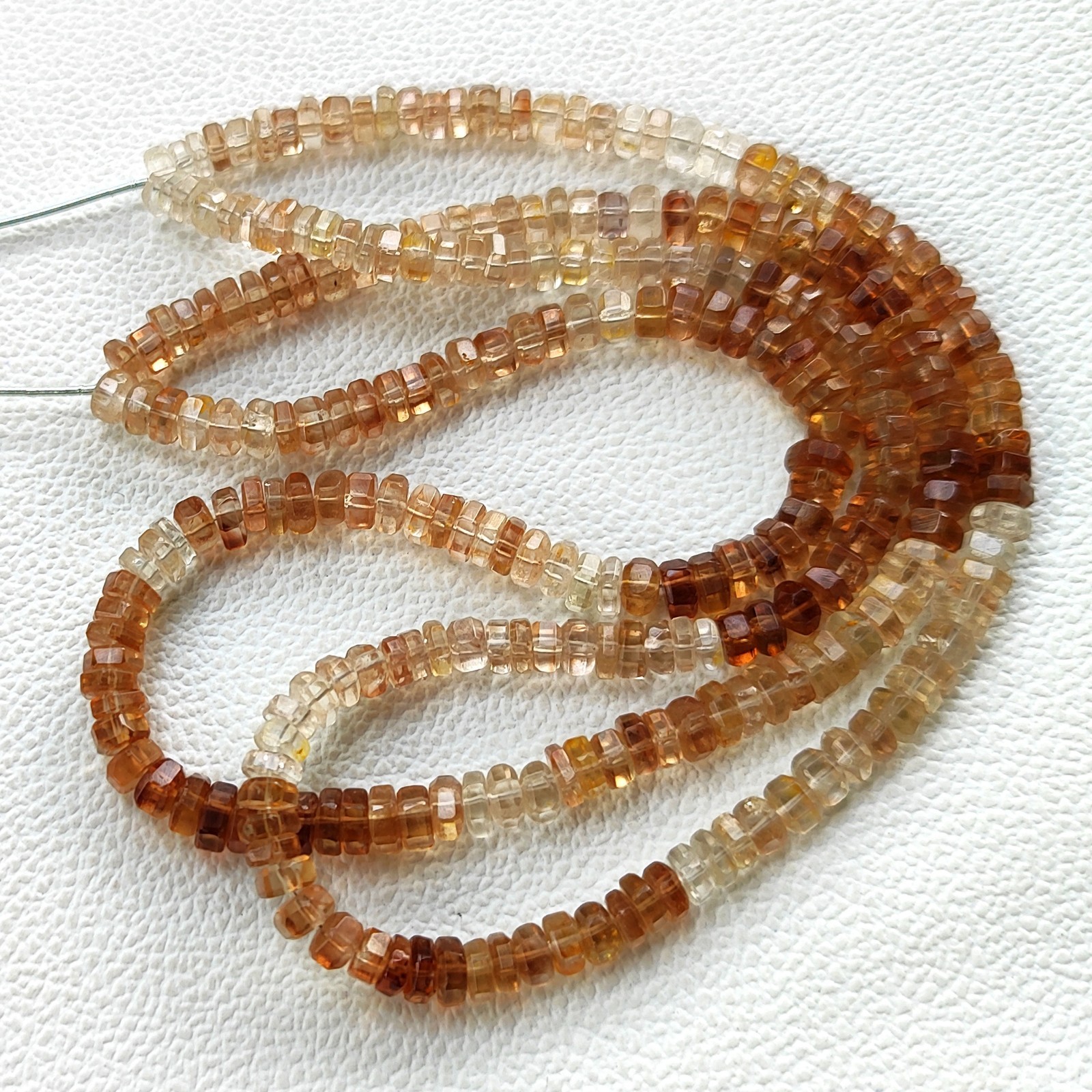 Natural Brazil Imperial Topaz 5mm Faceted Bolt Shape Beads 16″ Gem Strand