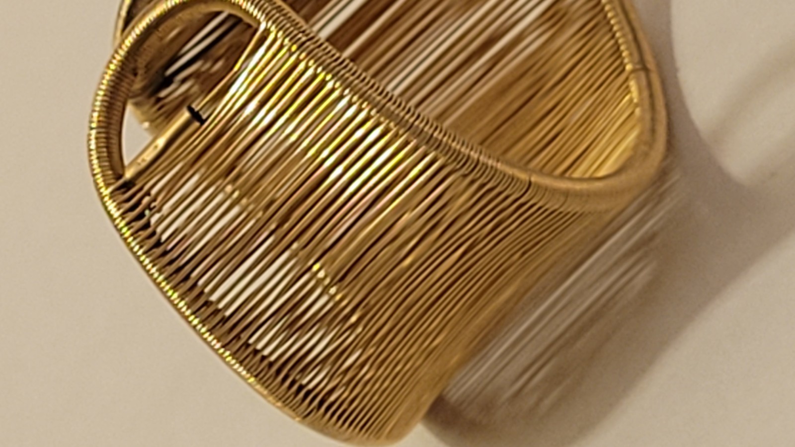 Tana Acton Cuff Bracelet 12k Gold Filled Wave Shape, Hand Crafted Adjustable