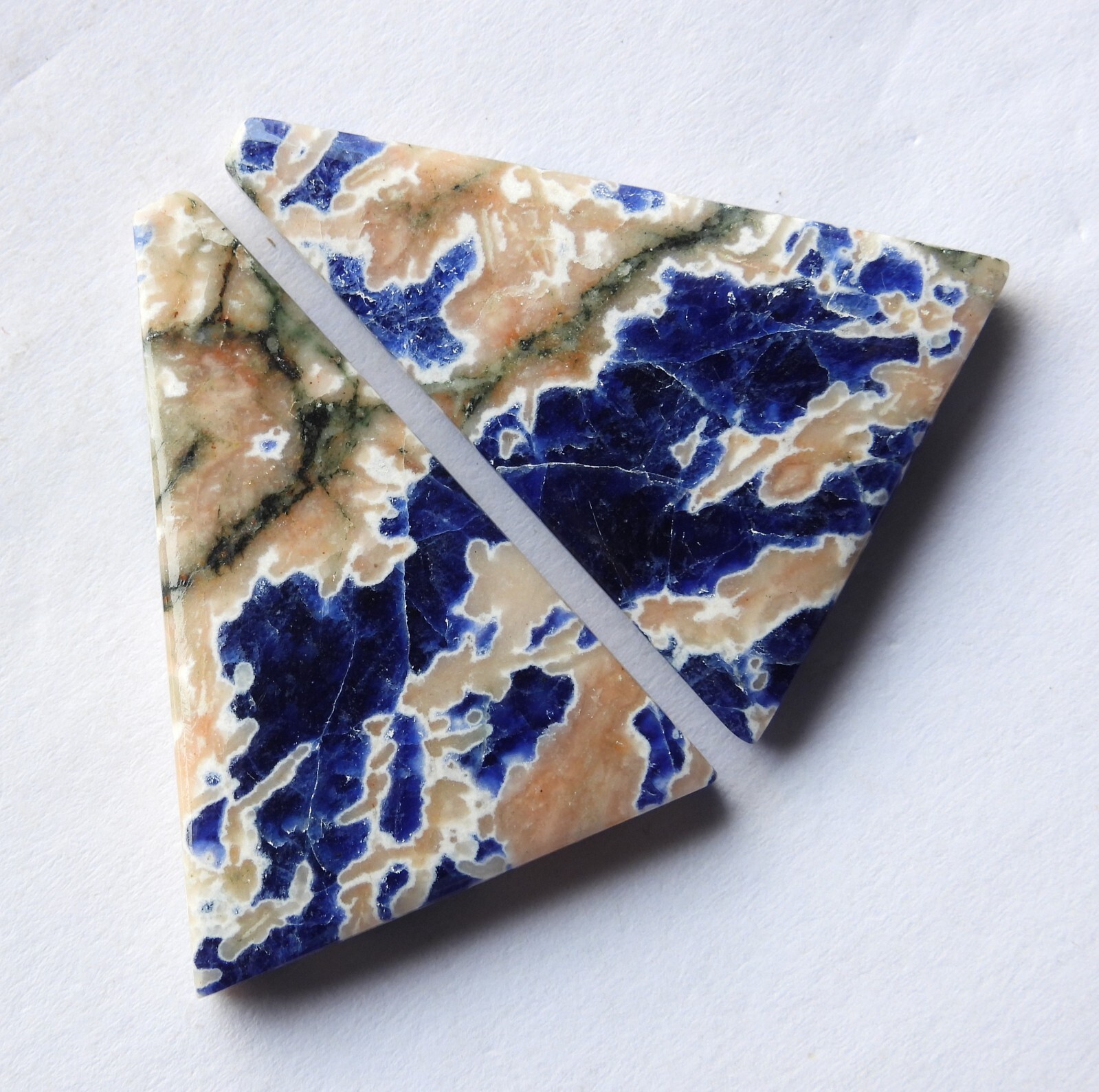 40.55 Ct Natural Sodalite (32.5mm X 23.7mm each) Cabochon Loose Match Pair