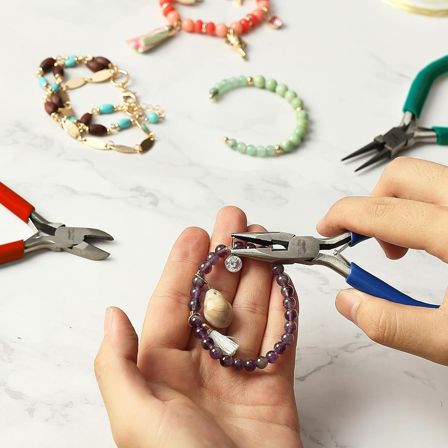 Durable Alloy Steel Jewelry Pliers Set with Ergonomic Handles – 3 Pieces