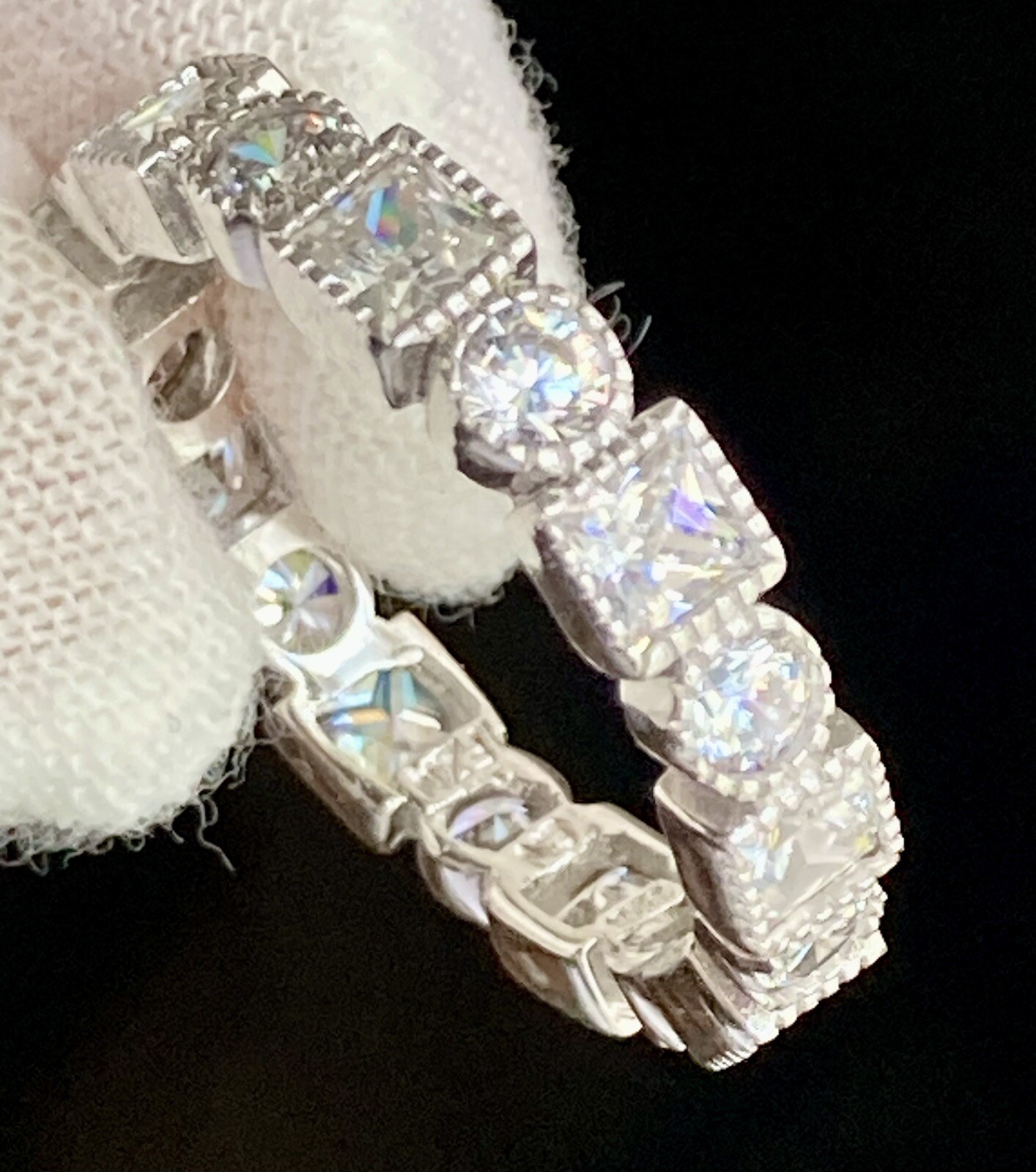 Fuzion Creation FZN Sterling Silver Cubic Zirconia Band Ring 925 Size 9 4.15g