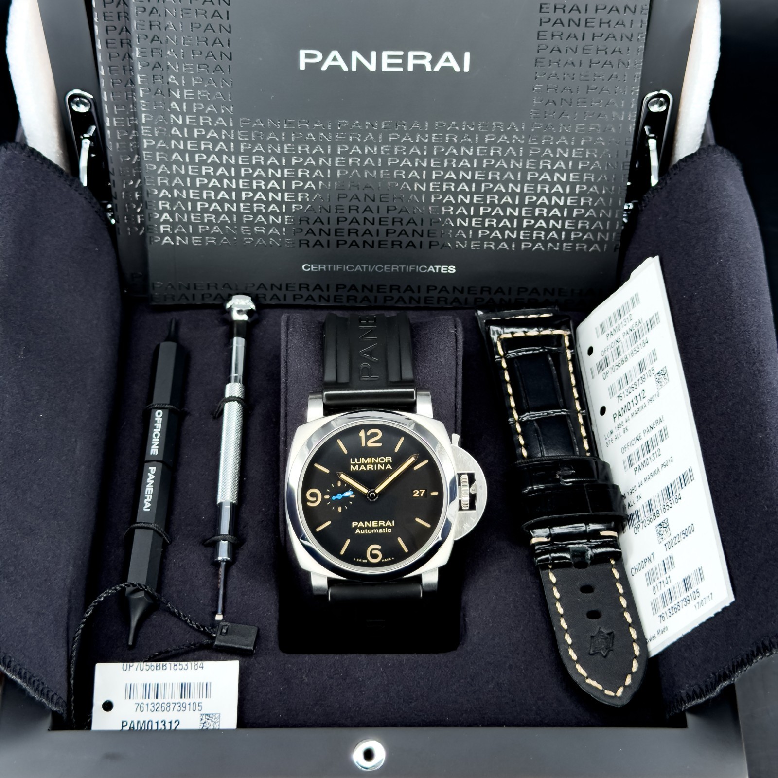 Panerai PAM 1312 Luminor Marina – PAM01312 Complete Set with Extra Strap
