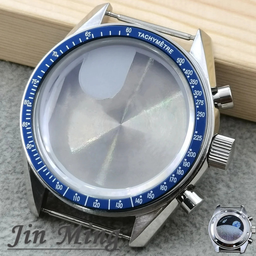 VK63 Case 39.7mm Metal Case Chronograph Case Bezel,watch Sealed Back Moon Watch