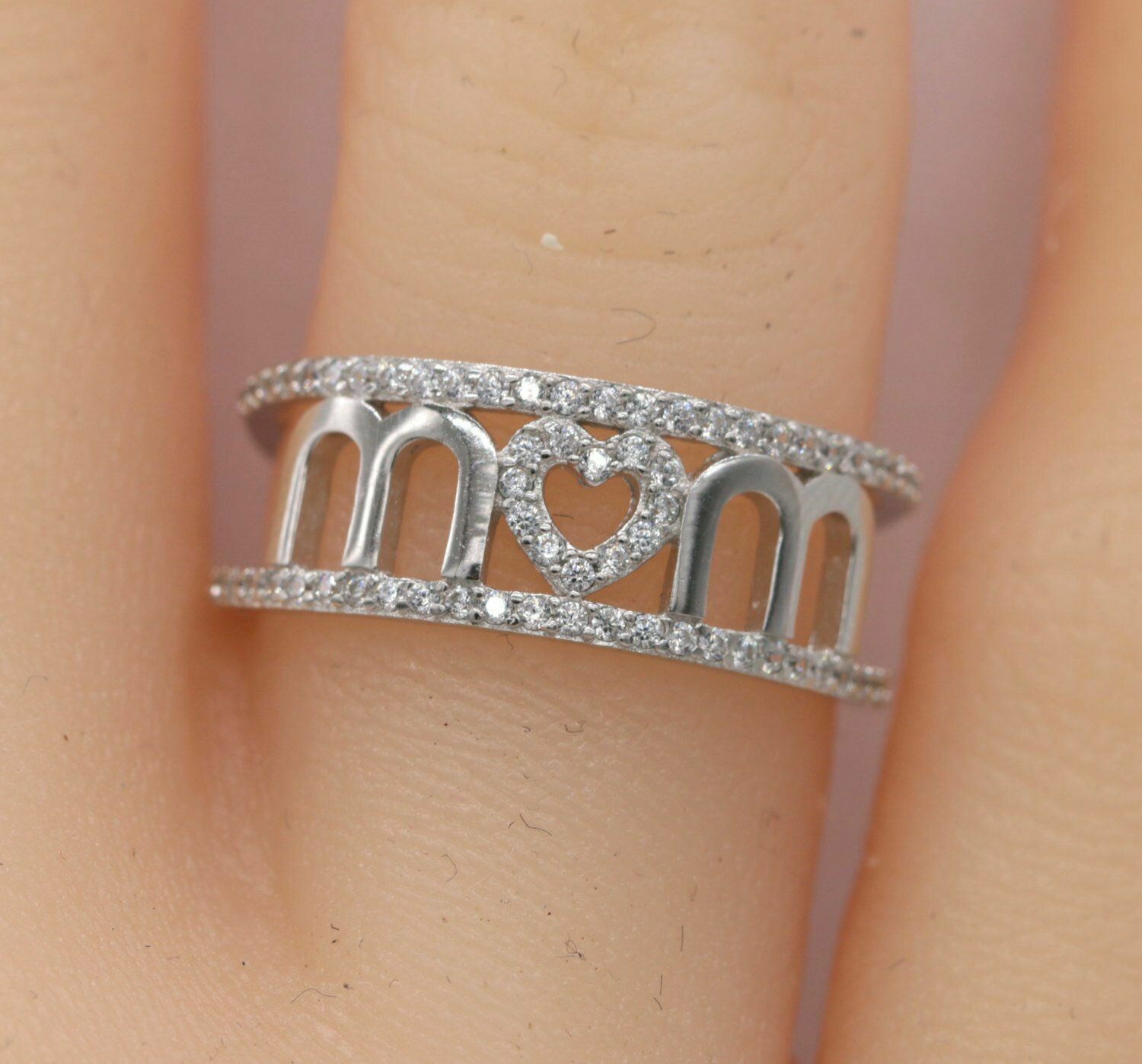 1.5ct Round Lab-Created Moissanite Heart Mom Mother Day Gifting Ring Gold Plated