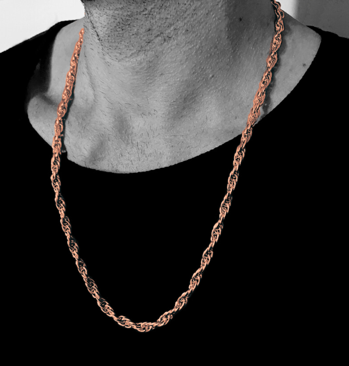 999 Copper Rope Chain Necklace, Customized Luxury, Handmade Jewelry Gift for Men