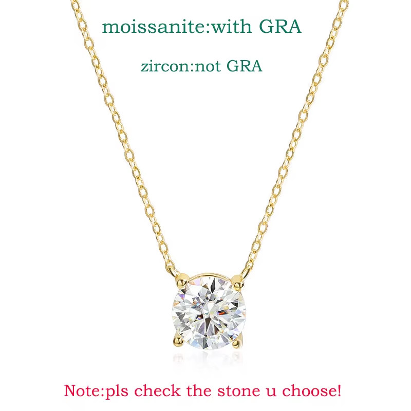 1-5CT Rose Gold Color Moissanite Necklace for Women D Color Sparkling Classic La