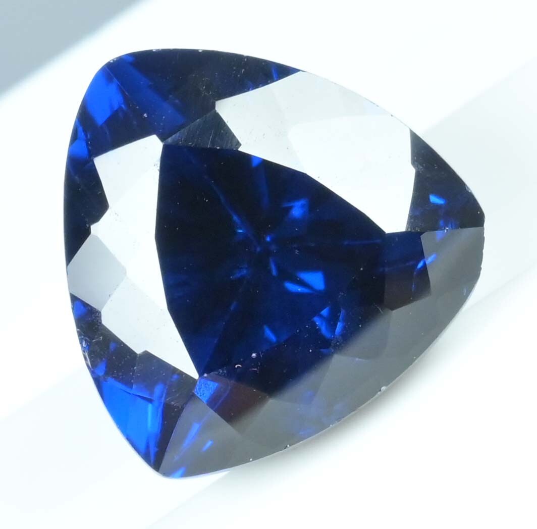 20.85 Ct Natural Arkansas Blue Benitoite Certified Excellent Trillion Gemstone