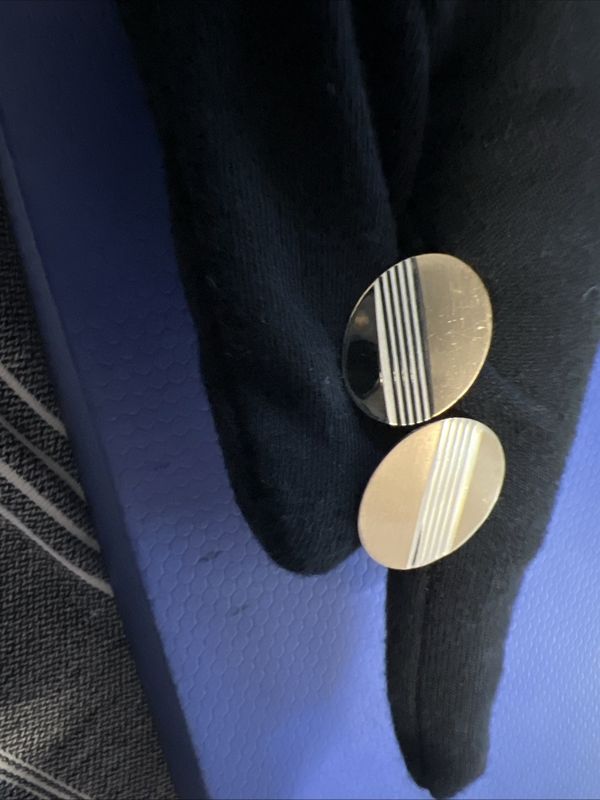 Colibri Brand Sterling Silver And 14k Gold Vintage Cuff links
