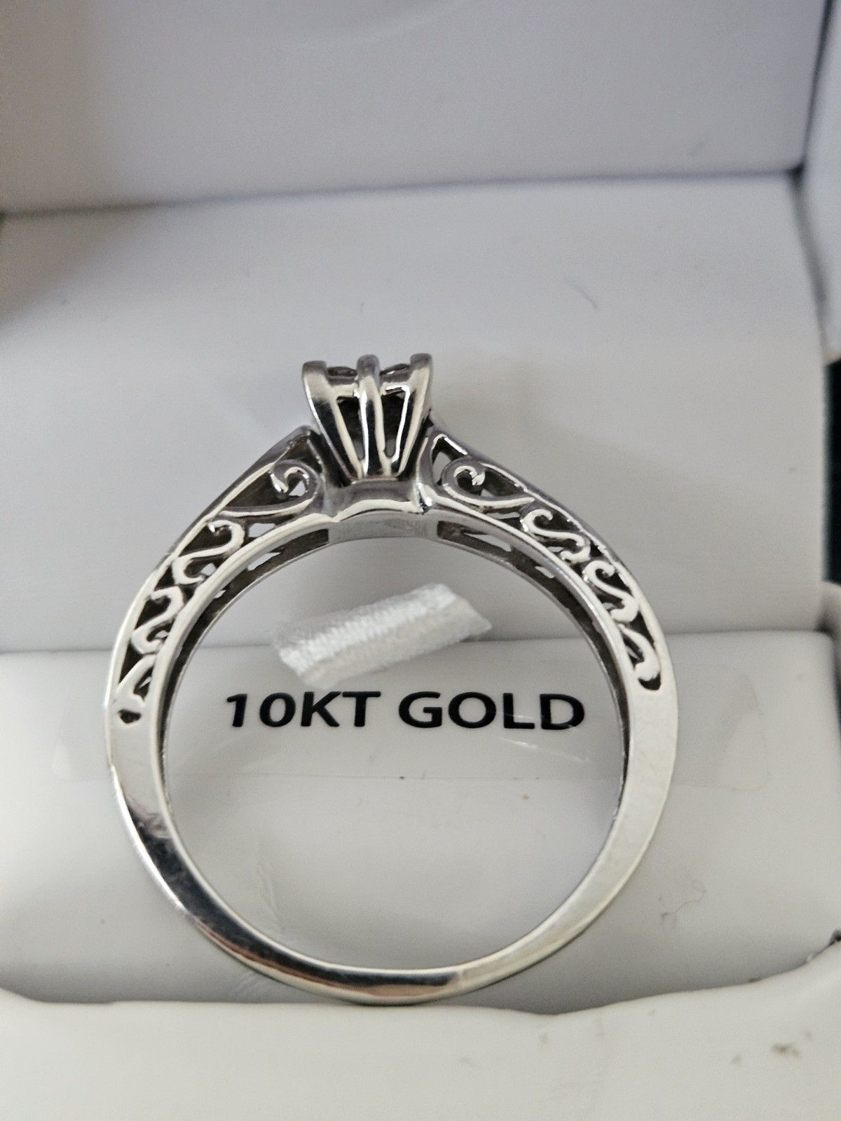 KEEPSAKE WHITE GOLD & 0.2 CARAT DIAMOND ENGAGEMET RING SIZE 8.25