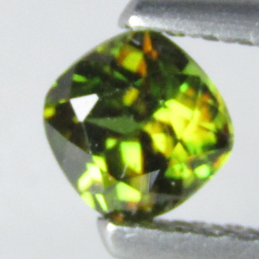 0.39Cts Natural Genuine Firing Sphene Titanite Cushion Cut 4.4mm Gem Ref VDO